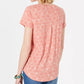 Blusa feminina de algodão com estampa de gola redonda, tamanho X-S, laranja, estilo Style &amp; Co