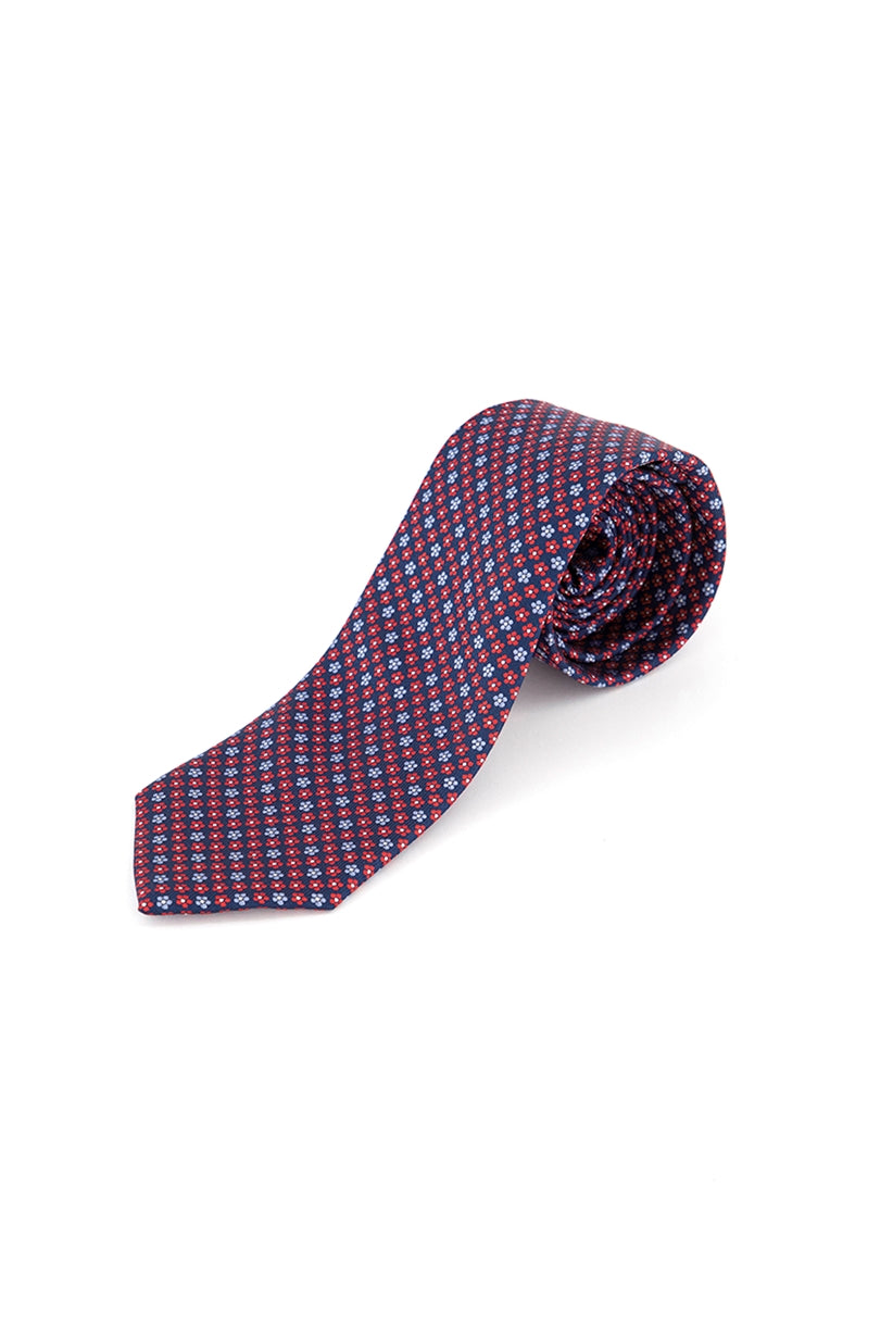 Gravata Club Room Masculina Daisy Neat Vermelha Tamanho Regular