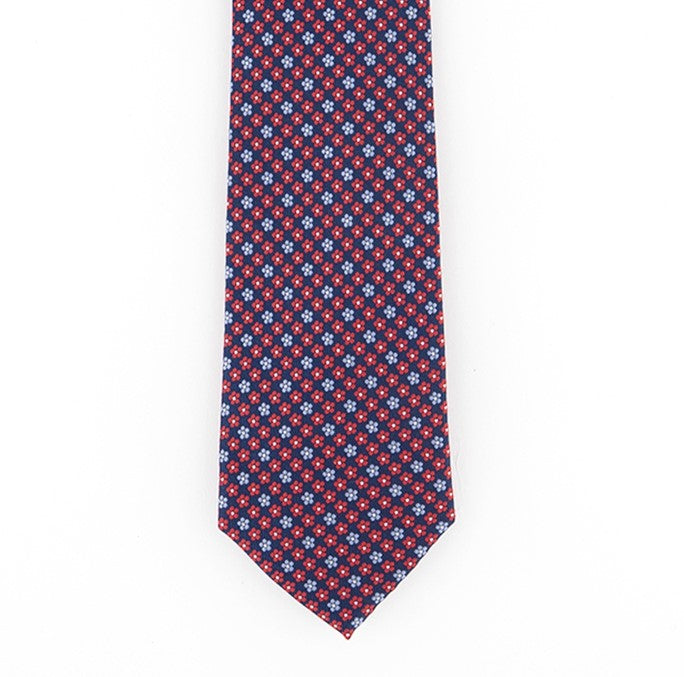 Gravata Club Room Masculina Daisy Neat Vermelha Tamanho Regular