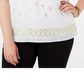 Top bordado ombro a ombro plus size da coleção feminina JM, branco, tamanho 3X