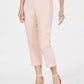 Calça capri feminina com controle de barriga e bainha abotoada JM Collection, laranja, tamanho grande