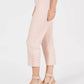 Calça capri feminina com controle de barriga e bainha abotoada JM Collection, laranja, tamanho grande