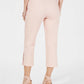 Calça capri feminina com controle de barriga e bainha abotoada JM Collection, laranja, tamanho grande