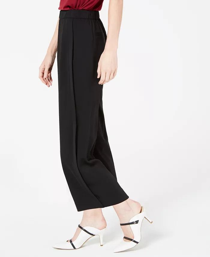 Calças culotte Alfani Petite Pull-On Femininas, Pretas, Tamanho Petite