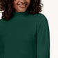 Karen Scott Blusa de gola alta feminina de algodão, verde, tamanho extragrande
