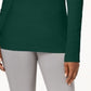 Karen Scott Blusa de gola alta feminina de algodão, verde, tamanho extragrande