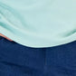 Karen Scott Blusa de algodão com gola alta e manga comprida feminina, azul, tamanho pequeno médio