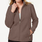Jaqueta de lã Karen Scott Petite Zeroproof feminina, marrom, tamanho pequeno