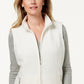 Karen Scott Colete Feminino Petite Fleece com Zíper Frontal Branco Tamanho Petite