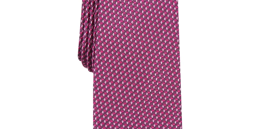 Gravata Alfani Masculina Mini Slim Rosa Tamanho Regular