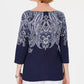 Karen Scott Blusa feminina Lile Paisley com decote canoa, azul marinho, tamanho pequeno