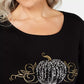 Karen Scott Blusa de algodão com manga 3/4 feminina, preta, tamanho médio