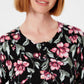 Karen Scott Cardigan Feminino Estampado Floral Preto Tamanho P