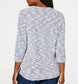 Karen Scott Blusa Feminina Space Dye Manga 3/4 Cinza Tamanho Pequeno