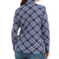 Karen Scott Blusa feminina xadrez gola alta azul-marinho tamanho extragrande