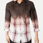 Camisa xadrez masculina tingida por imersão, tamanho grande, tamanho regular, marrom escuro, da INC International Concepts