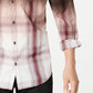 Camisa xadrez masculina tingida por imersão, tamanho grande, tamanho regular, marrom escuro, da INC International Concepts