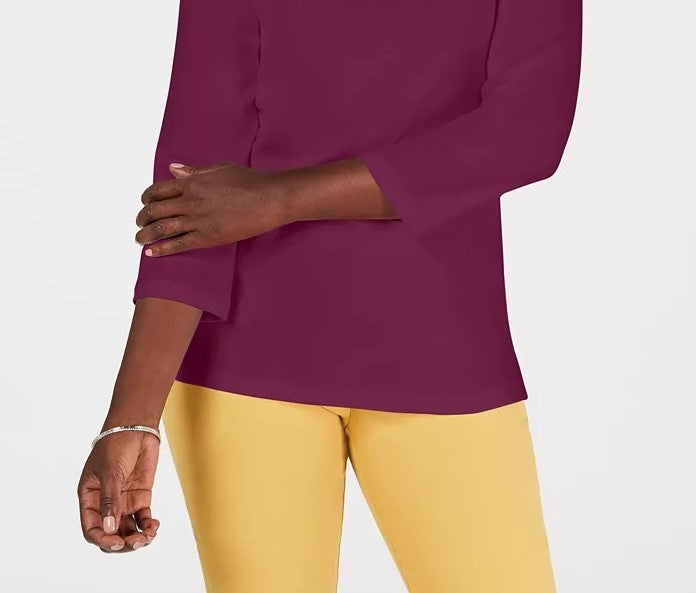 Karen Scott Top Feminino com Acabamento em Ilhós Rosa Escuro Tamanho Médio