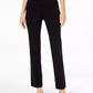 Calça feminina JM Collection com controle de barriga e perna justa, comprimento curto, preta, tamanho pequeno