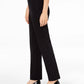 Calça feminina JM Collection com controle de barriga e perna justa, comprimento curto, preta, tamanho pequeno
