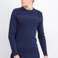 Suéter masculino de algodão liso com gola redonda e textura Club Room, azul escuro, tamanho grande