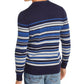 Suéter listrado masculino de algodão Club Room, azul, tamanho XXG