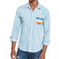 Camisa masculina American Rag Antonio Western azul tamanho pequeno