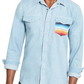 Camisa masculina American Rag Antonio Western azul tamanho pequeno