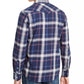 Camisa xadrez masculina American Rag Western azul-marinho