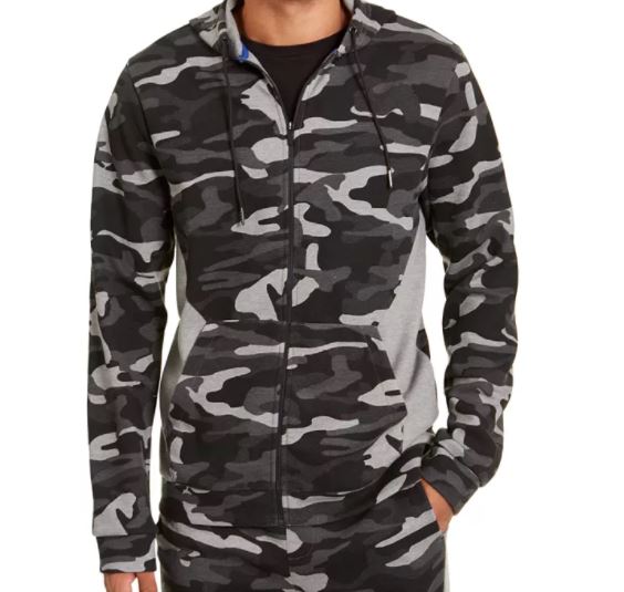 Jaqueta camuflada com blocos de cores masculina ID Ideology, preta, tamanho XXX-G