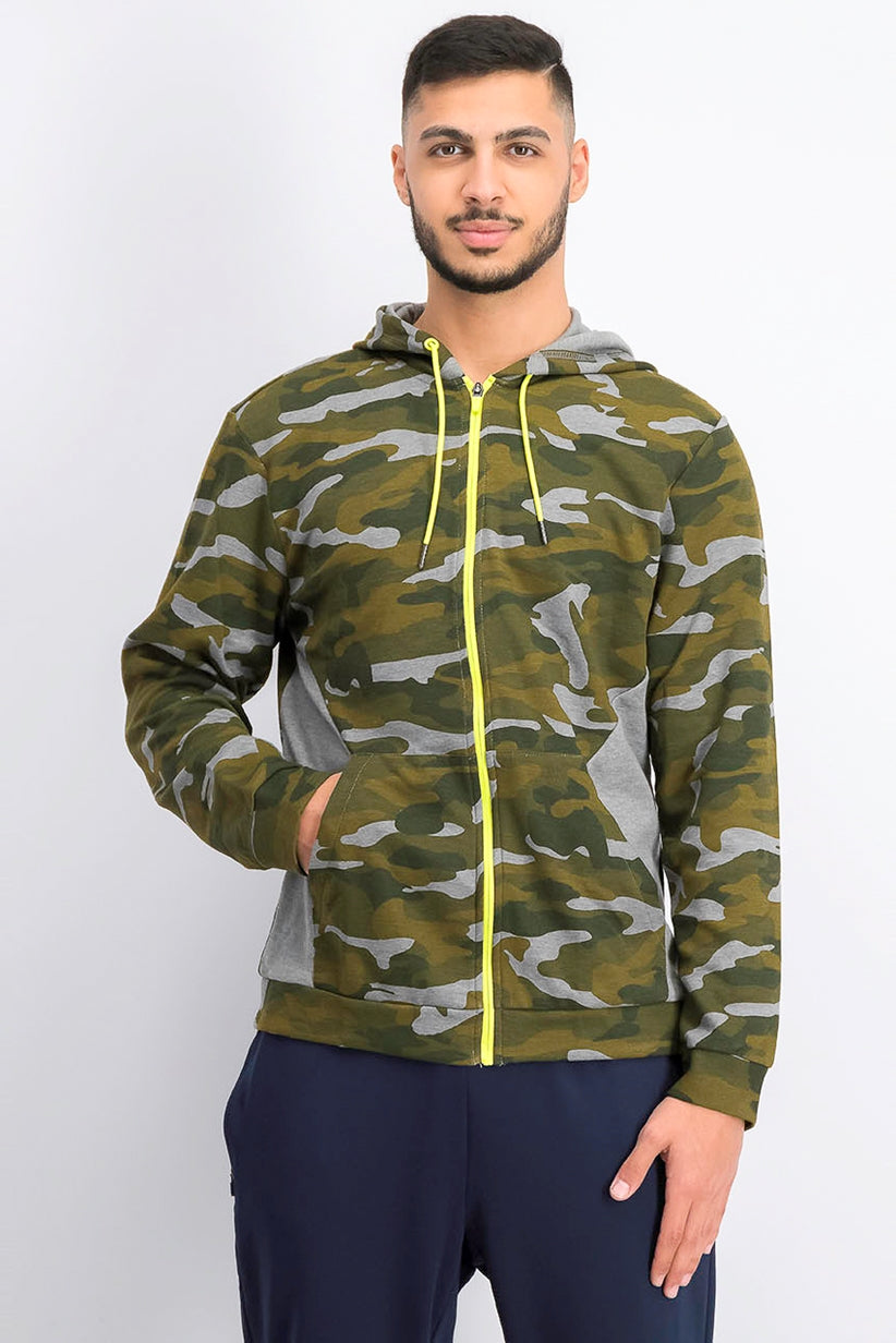 Jaqueta camuflada masculina Ideology Colorblocked verde escuro tamanho XX-G