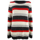 Suéter feminino listrado com gola redonda Charter Club, preto, tamanho combinado, extra grande