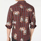Camisa xadrez floral masculina INC International Concepts marrom tamanho médio