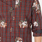 Camisa xadrez floral masculina INC International Concepts marrom tamanho médio