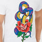 Camiseta masculina com strass e cobra da INC International Concepts, branca, tamanho extragrande
