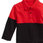 Camisa de gola com blocos de cores para bebês meninos First Impressions, vermelha, tamanho 18 meses