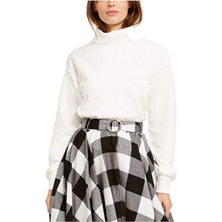 Blusa de gola alta aconchegante feminina Bar III, branca, tamanho grande