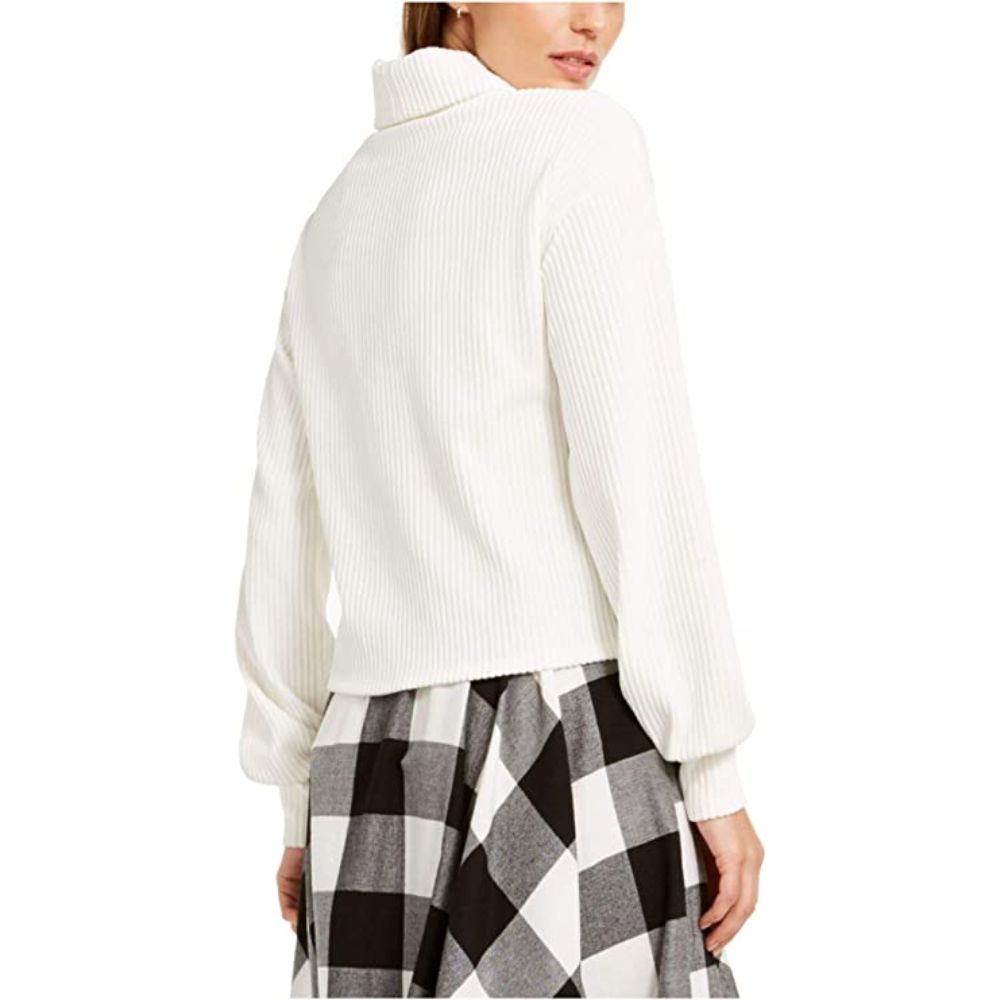 Blusa de gola alta aconchegante feminina Bar III, branca, tamanho grande