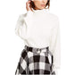Blusa de gola alta aconchegante feminina Bar III, branca, tamanho grande