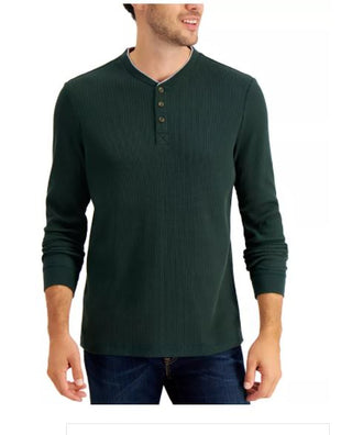 Club Room Men's Henley Shirt Green Size Small
