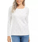 Karen Scott Blusa Feminina Glitter Starburst Gola Redonda Branca Tamanho Grande