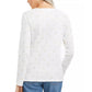 Karen Scott Blusa Feminina Glitter Starburst Gola Redonda Branca Tamanho Grande