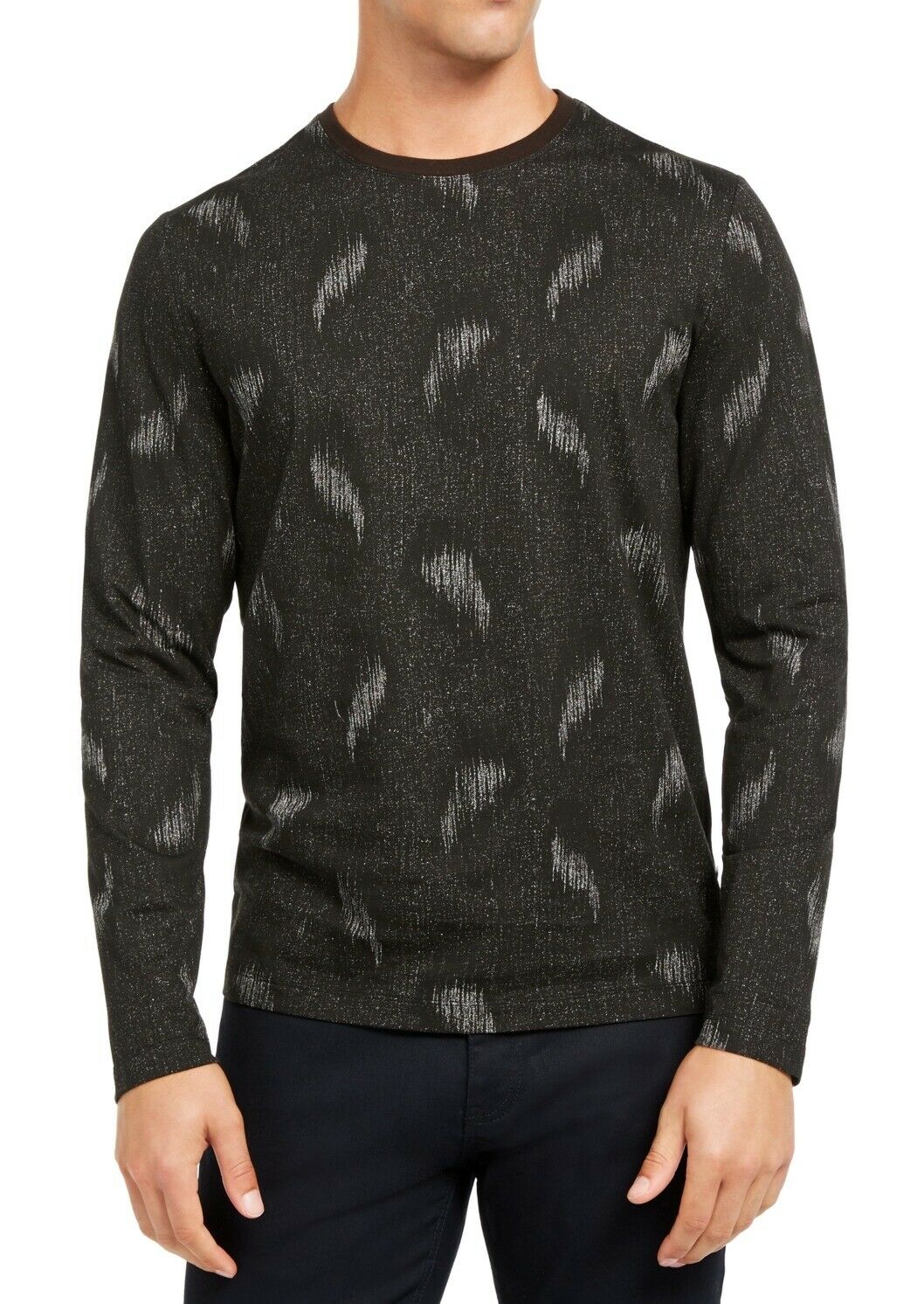 Camisa estampada masculina Alfani Paisley preta tamanho grande