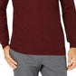 Suéter texturizado de algodão Supima com zíper 1/4 masculino Tasso Elba, tamanho grande, vermelho