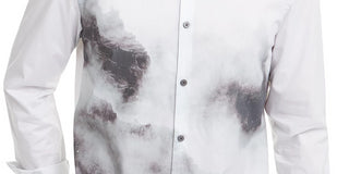 Camisa Alfani Masculina Estampada Foggy Mountain Cinza Tamanho Médio