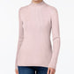Karen Scott Blusa de gola alta canelada de algodão feminina, rosa, tamanho extra grande