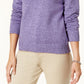 Karen Scott Suéter Feminino de Gola Alta em Algodão Marmoreado Roxo Tamanho XS