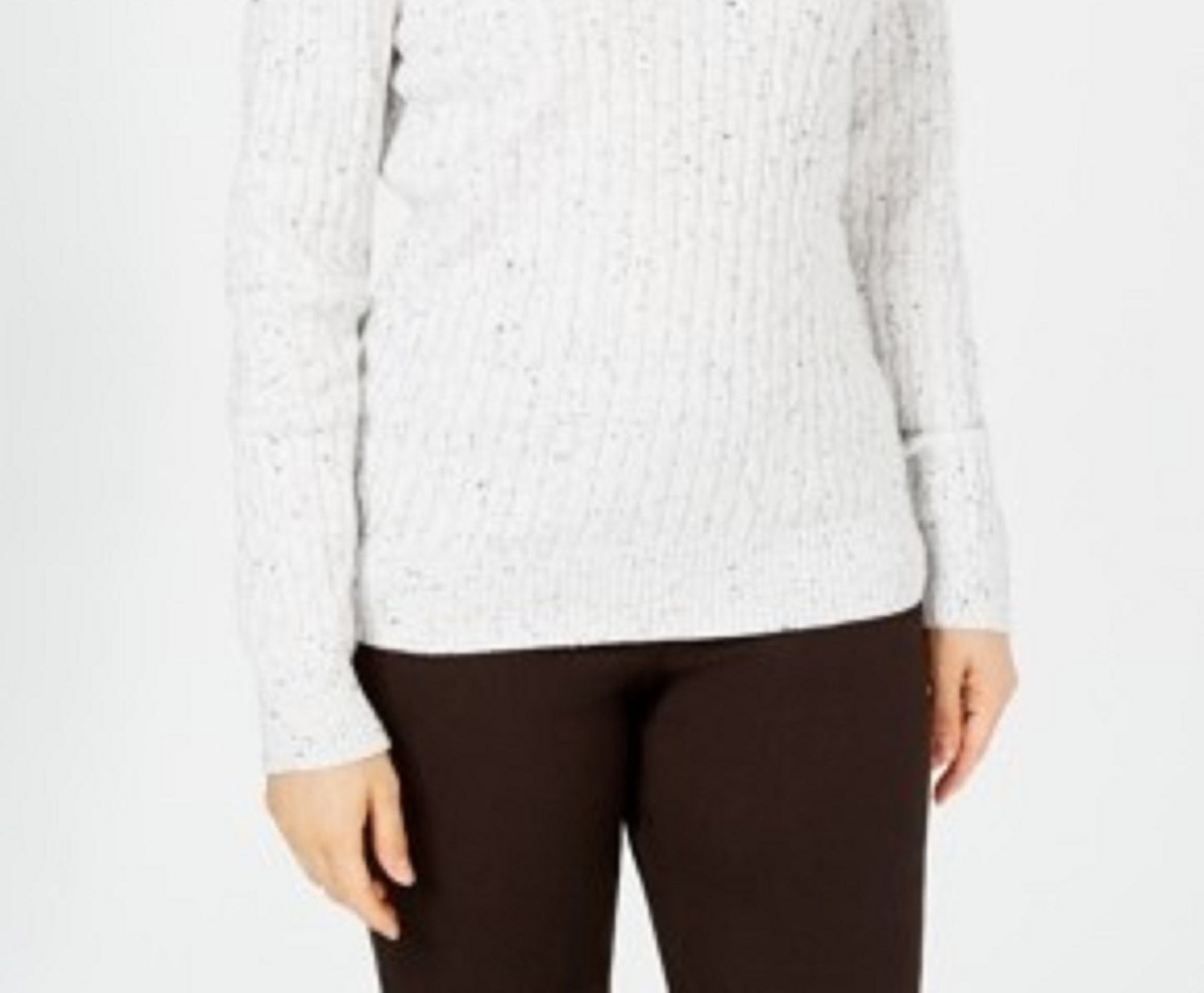 Karen Scott Suéter Feminino de Tricô com Decote em V e Tamanho Natural Médio