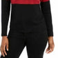 Karen Scott Suéter Feminino de Algodão com Gola Alta Colorblock, Vermelho, Tamanho Pequeno