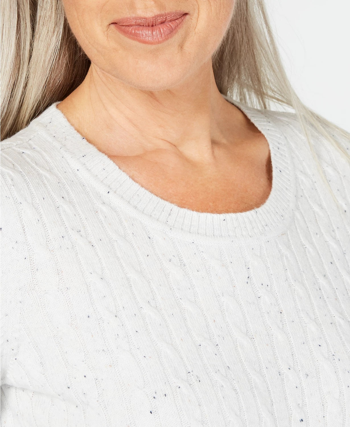 Suéter Karen Scott Feminino em Tricô Branco Tamanho XXG